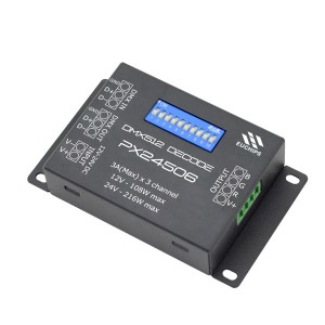 3A*3ch 108~216W 12-24VDC Connector DIP Switch Constant Voltage DMX Decoder PX24506