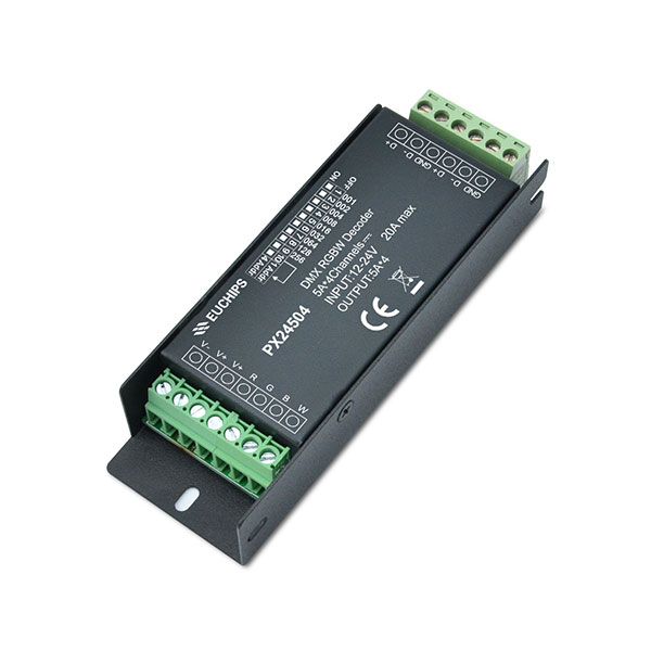 5A*4ch 240~480W 12-24VAC Connector DIP Switch CV DMX Decoder PX24504
