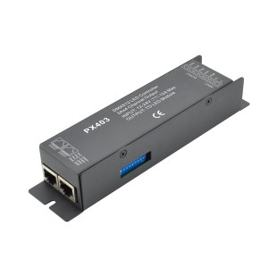 3A*4ch 144~288W 12-24VDC RJ45 DIP Switch Constant Voltage DMX Decoder PX403