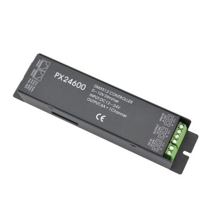 6A*1ch 12-24VDC RJ45 Constant Voltage DMX Decoder PX24600