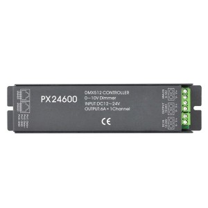 6A*1ch 12-24VDC RJ45 Constant Voltage DMX Decoder PX24600