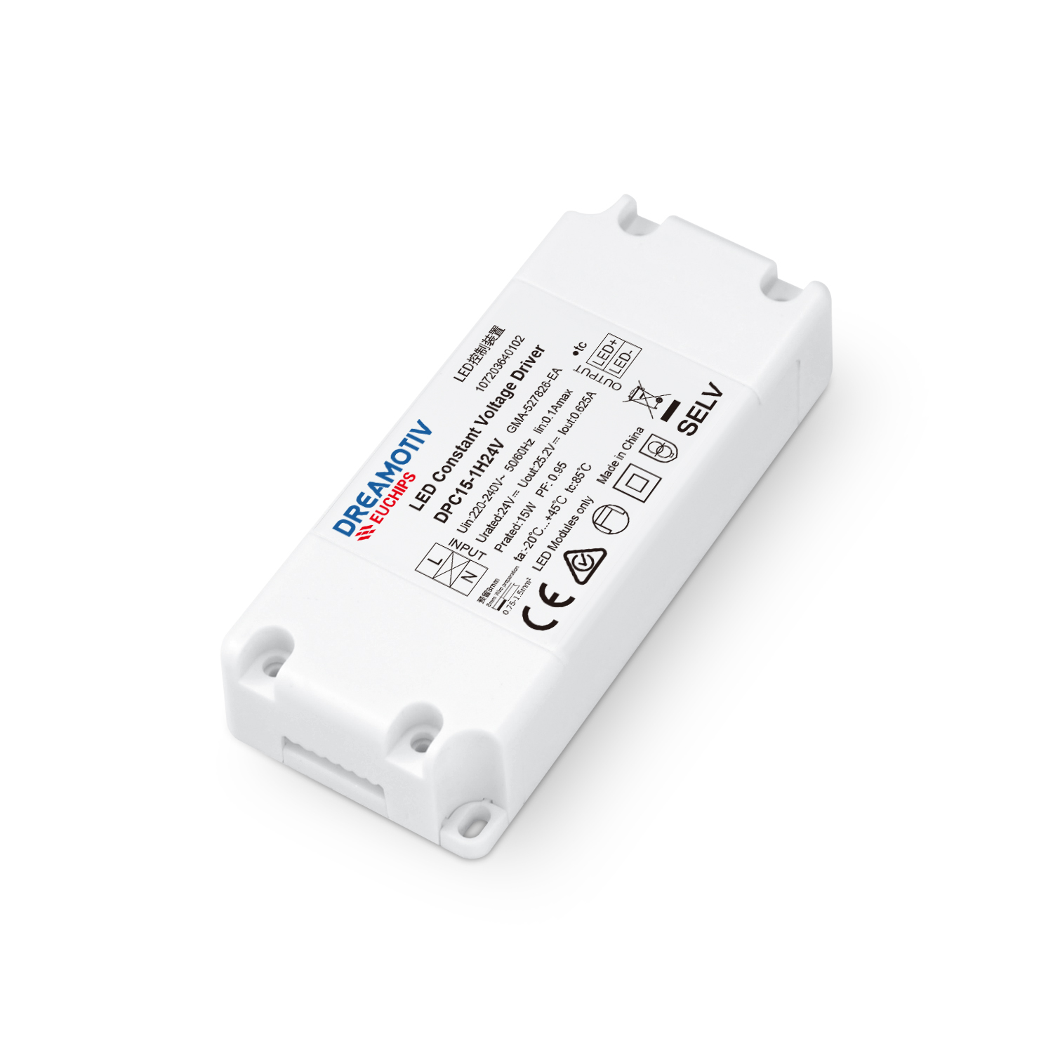 15W 24VDC Non-Dimmable CV LED Driver DPC15-1H24V Featured Image