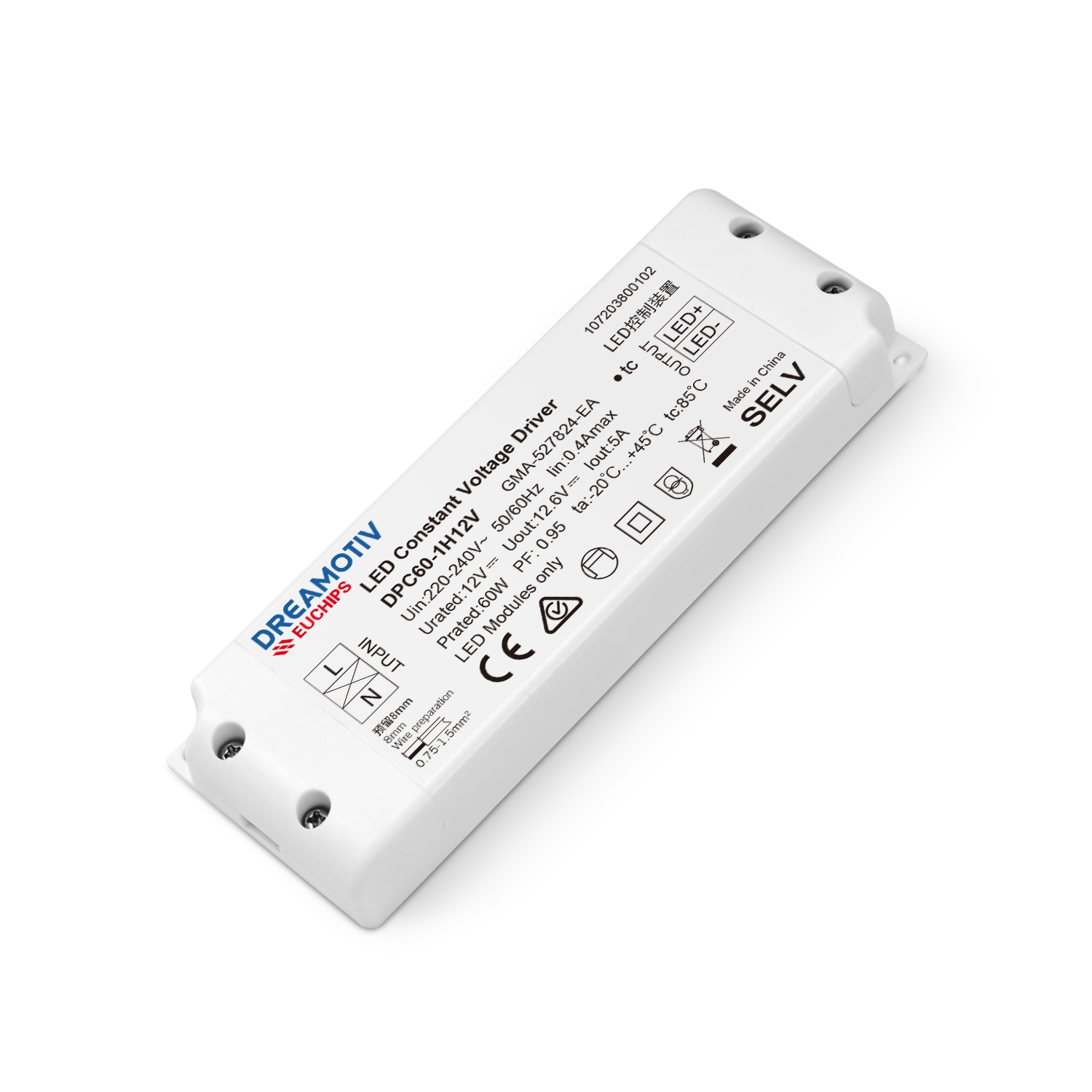 60W 12VDC Non-Dimmable CV LED Driver DPC60-1H12V Featured Image