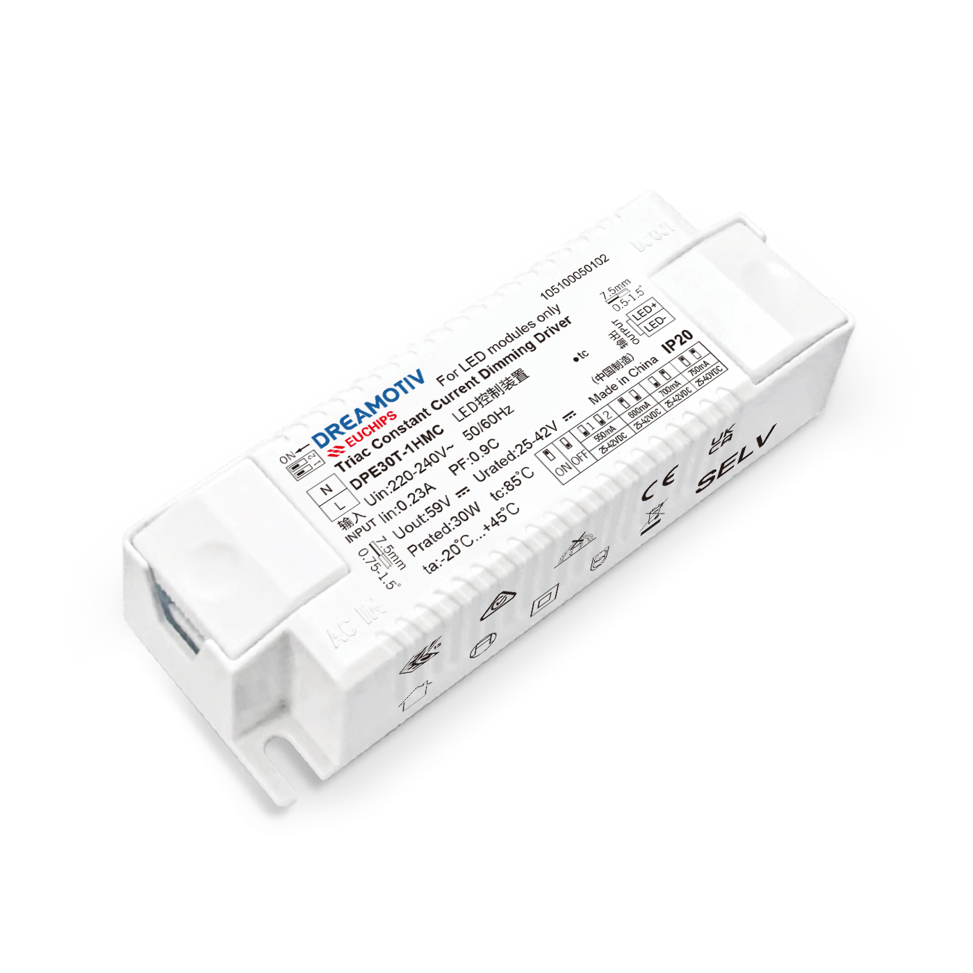 30W 550~750mA*1ch Phase-cut CC Driver DPE30T-1HMC Featured Image