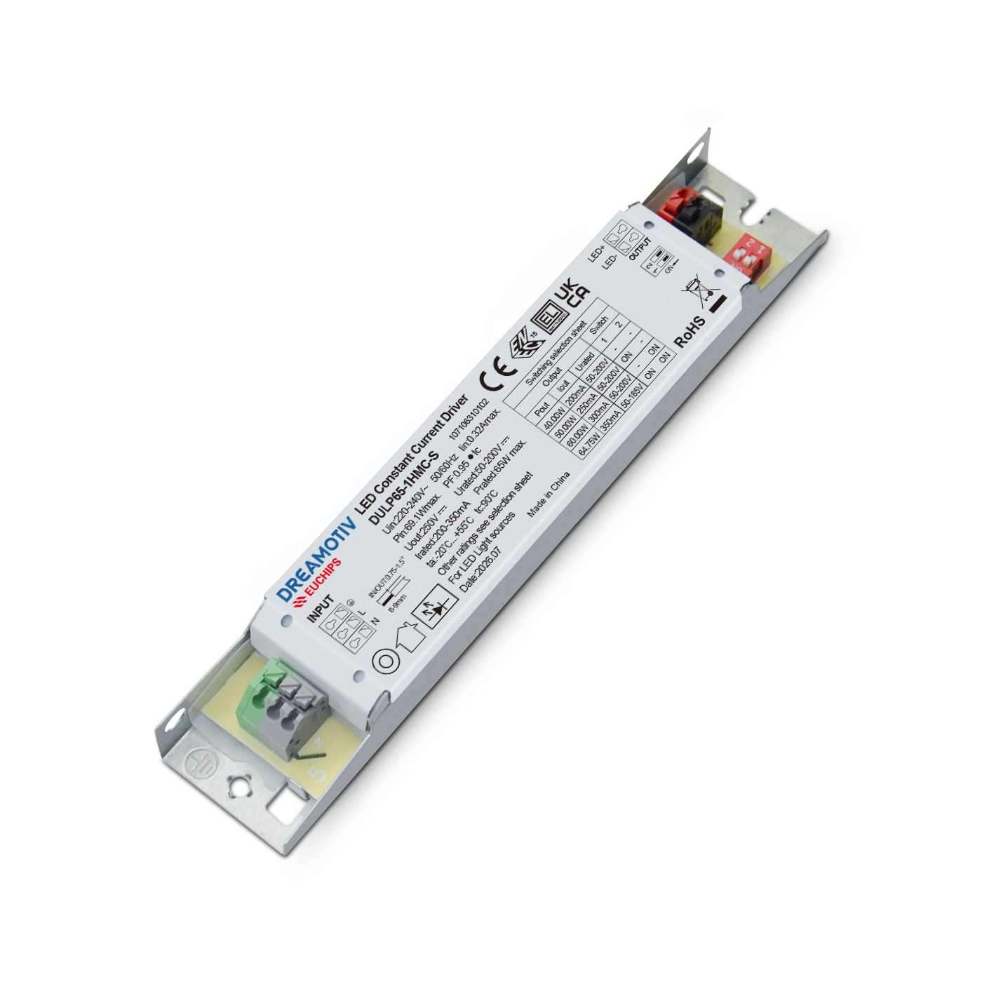 65W 200~350mA Non-dimmable CC Driver DULP65-1HMC-S Featured Image