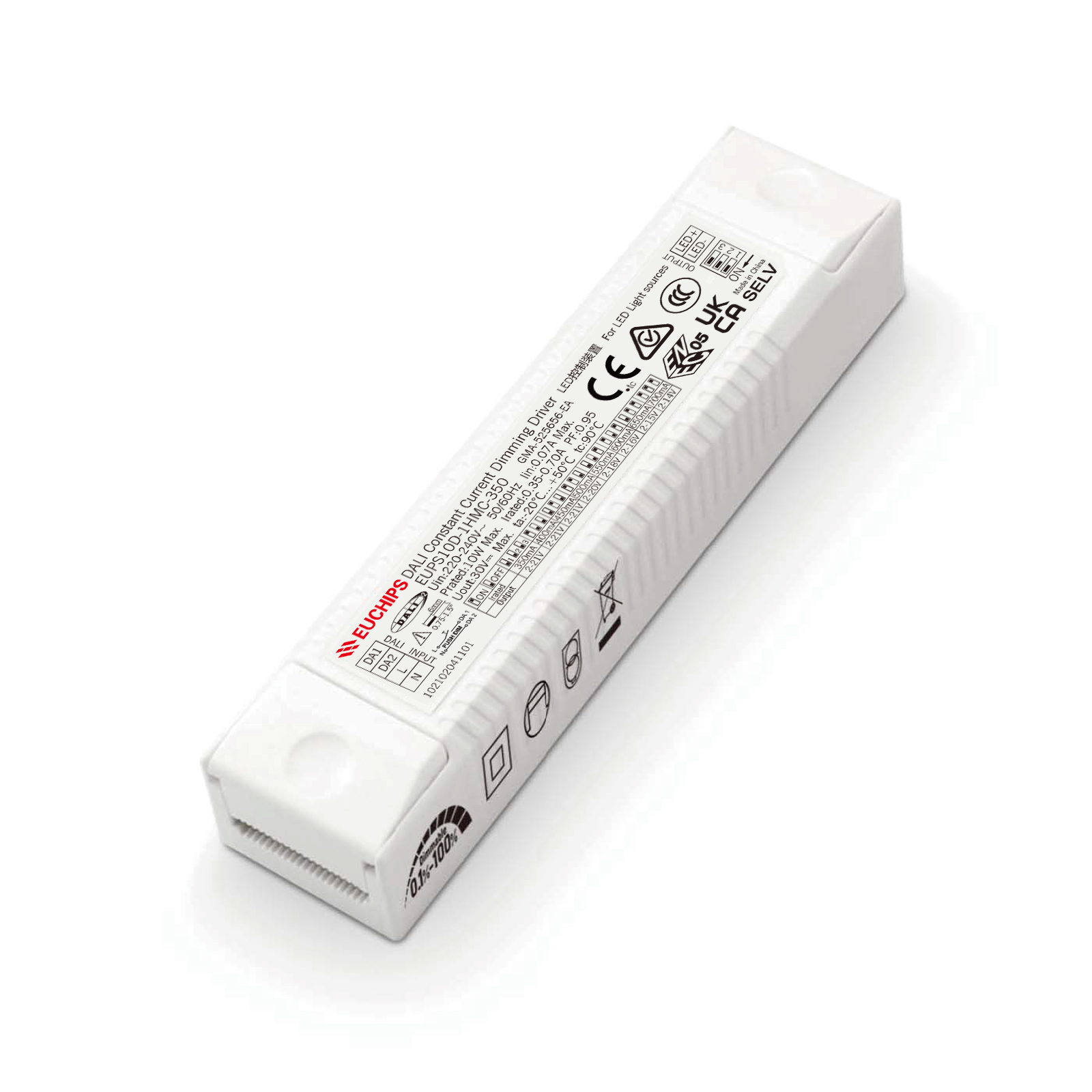 10W 350~700mA*1ch DALI CC Driver EUPS10D-1HMC-350 Featured Image