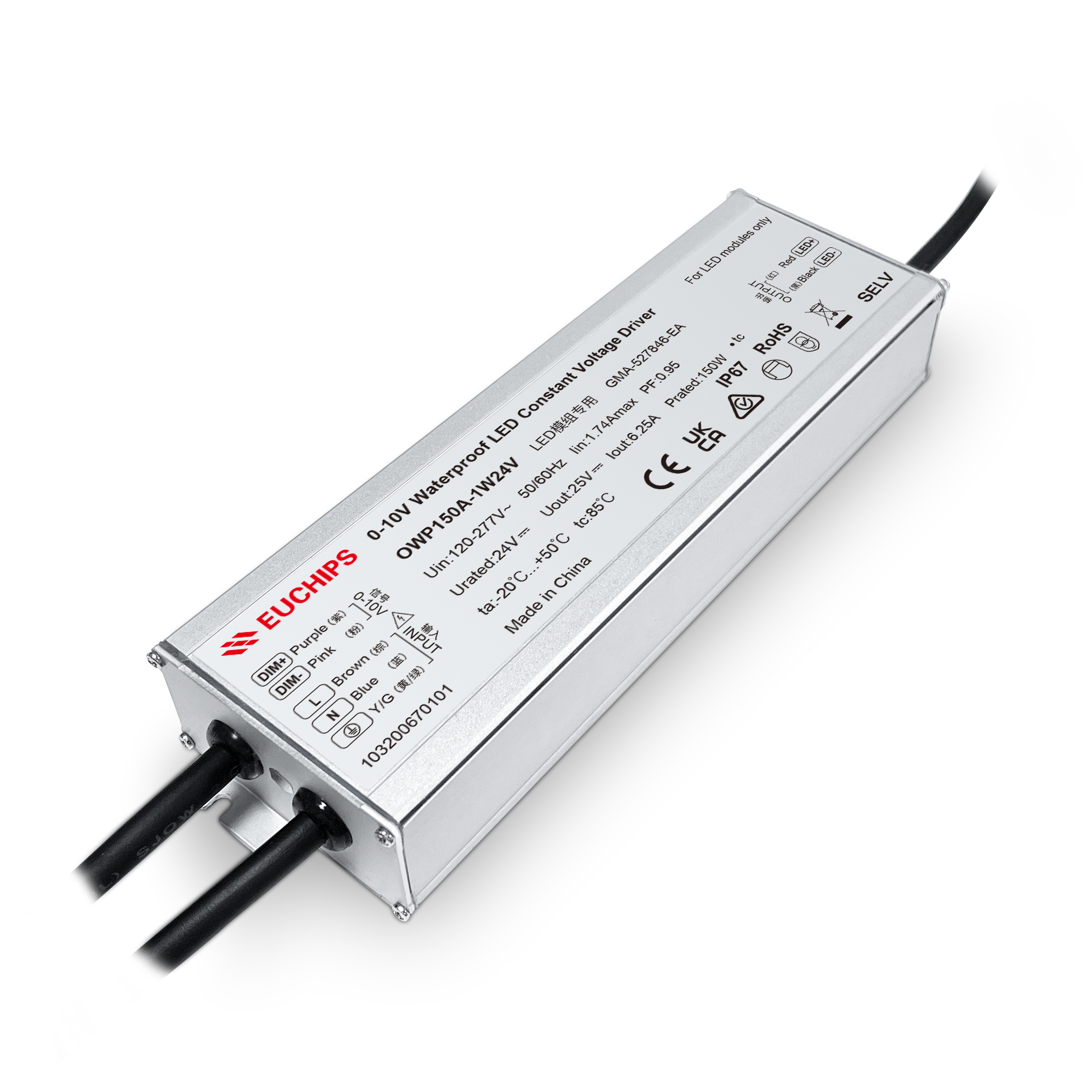 150W 24VDC 0/1-10V Waterproof CC Driver OWP150A-1W24V Featured Image