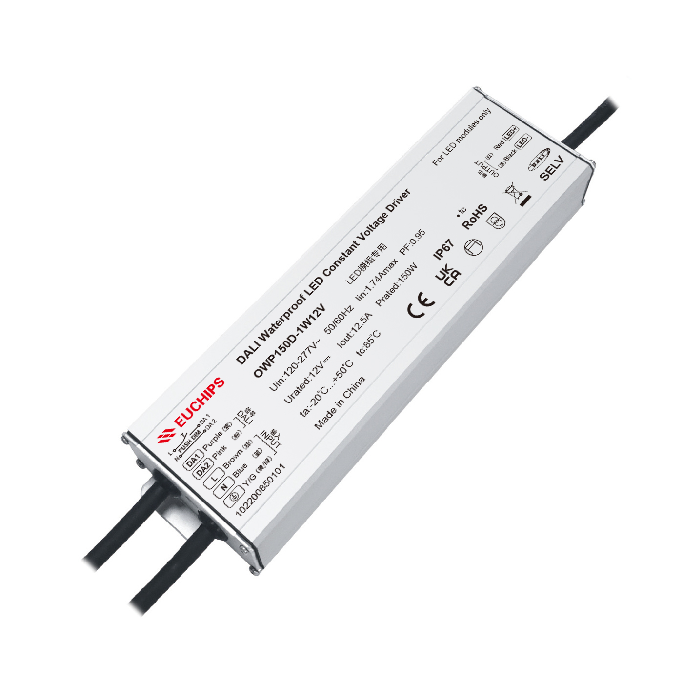 150W 12VDC DALI Waterproof CV Driver OWP150D-1W12V Featured Image