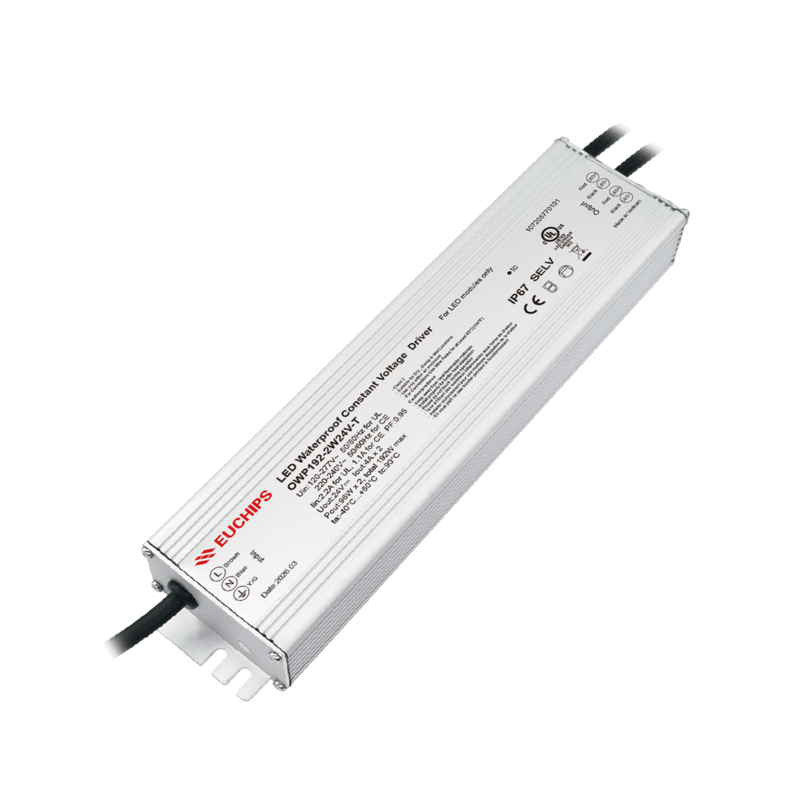 192W 24VDC Phase-cut Waterproof CV Driver OWP192-2W24V-T Featured Image