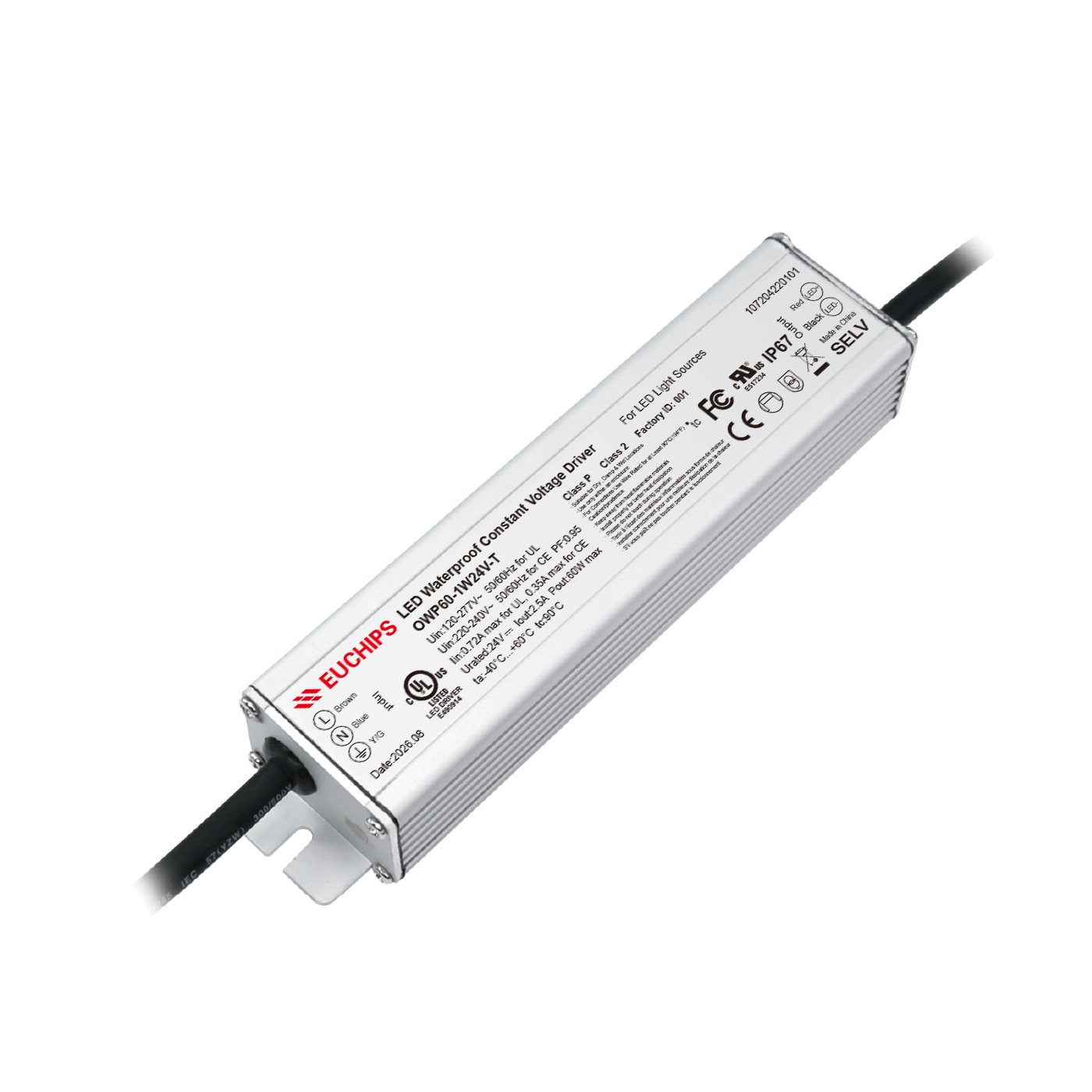 60W 24VDC Non-dimmable Waterproof CV Driver OWP60-1W24V-T Featured Image