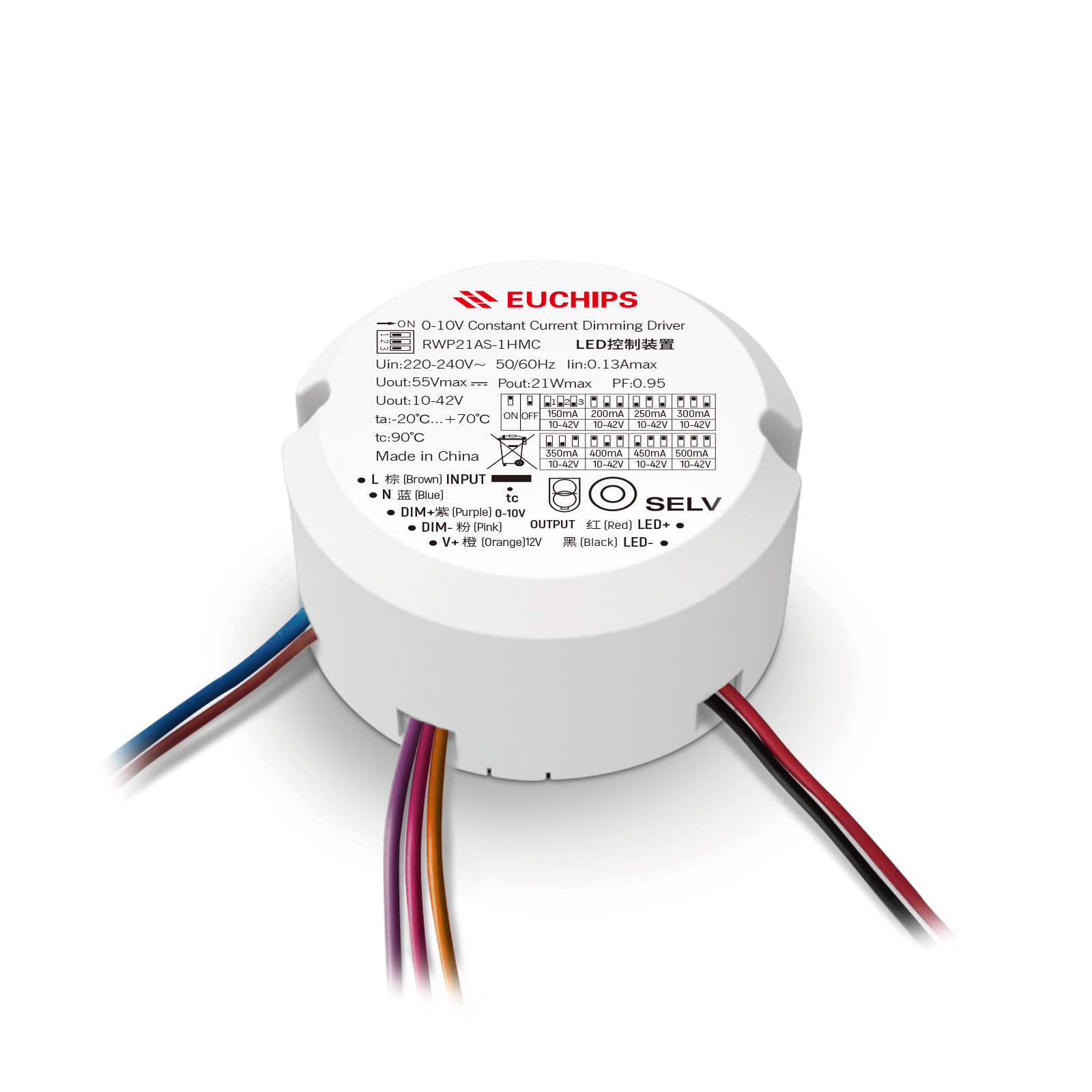 21W 150~500mA*1ch 0/1-10V CC Driver RWP21AS-1HMC Featured Image