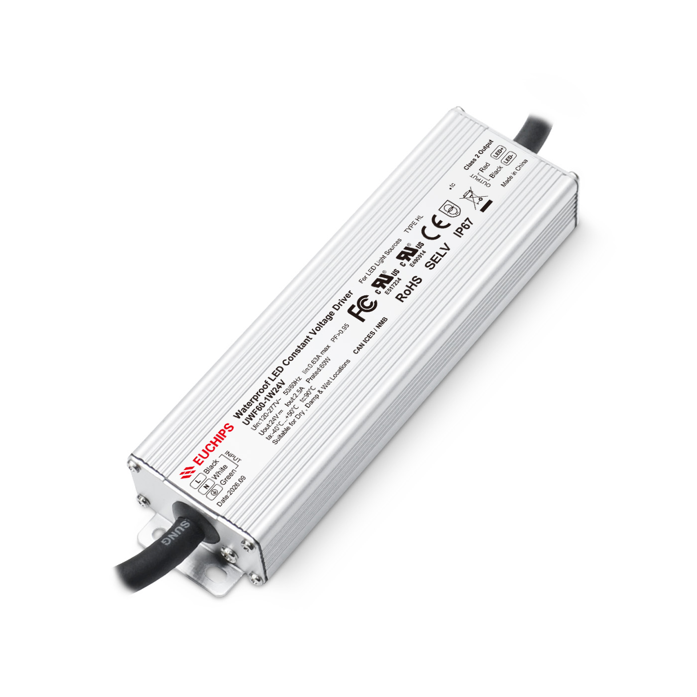 60W 24VDC Non-dimmable Waterproof CV Driver UWF60-1W24V Featured Image