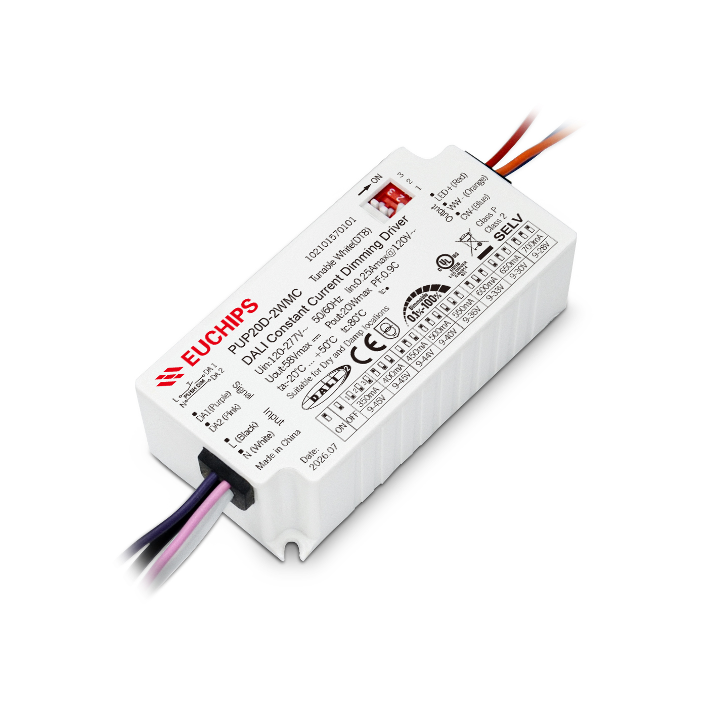 20W 350~700mA*2ch DALI CC Driver PUP20D-2WMC Featured Image